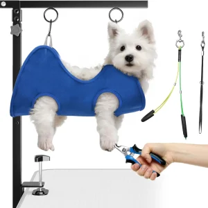 Pet Grooming Hammock with Adjustable Table Clamp Arm