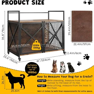Rolling Dog Crate End Table