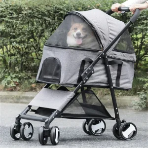 Foldable Pet Stroller & Detachable Travel Carrier